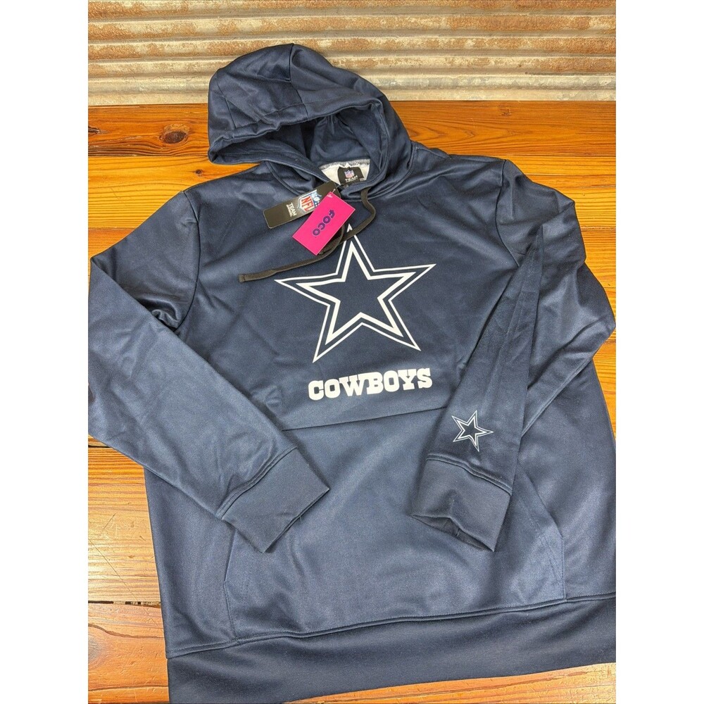 Dallas Cowboys NFL Team Apparel Hoodie Mens Medium Navy Blue Pullover NWT